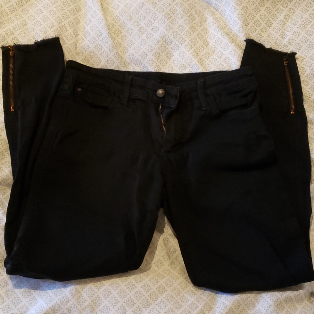 Joe's jeans black skinny ankle jeans zipper 27